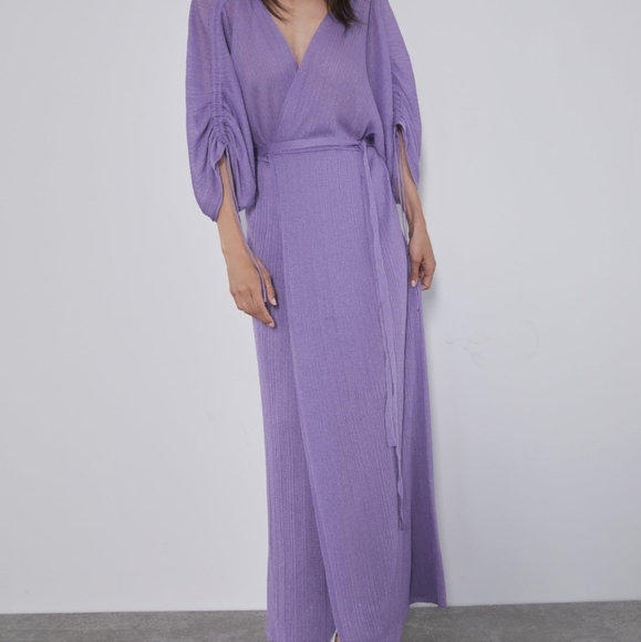Zara wrap dress, M-L , Lilac, NWOT - Picture 2 of 3